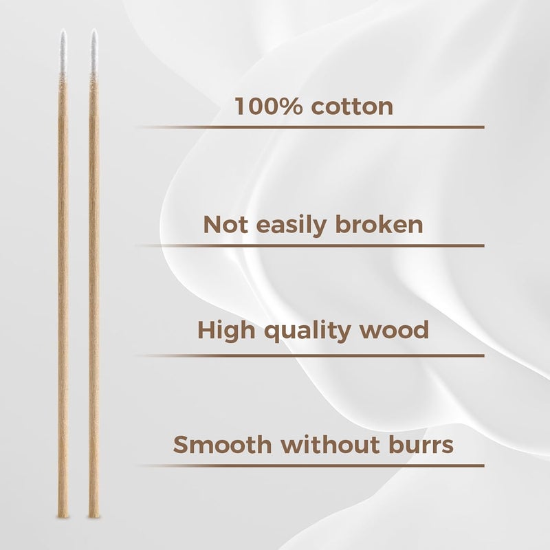 Boesma 200Pcs Pointed Cotton Swabs - Precision Microblading Cotton Swabs with Wooden Sticks, for Makeup, Cleaning Nail Polish, Eyebrow, Tattoo Permanent Supplies, Craft - Image 4